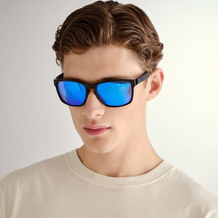 Holsworthy, Black and Matte Navy/Horizon Blue Mirror Polarised Lenses