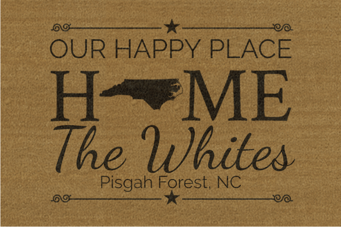 Home State Personalized Door Mat - Great Gift For Cross-Country Movers -- Multiple Sizes