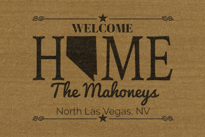 Home State Personalized Door Mat - Great Gift For Cross-Country Movers -- Multiple Sizes