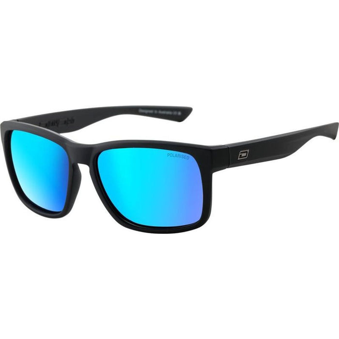 Hoodlum, Satin Black/Blue Mirror Polarised Lenses