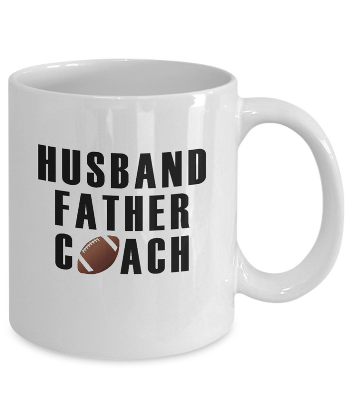 Husband Father Football Coach Mug 11oz/15oz Shipping Included