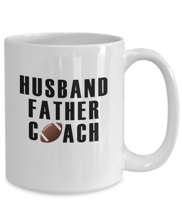 Husband Father Football Coach Mug 11oz/15oz Shipping Included