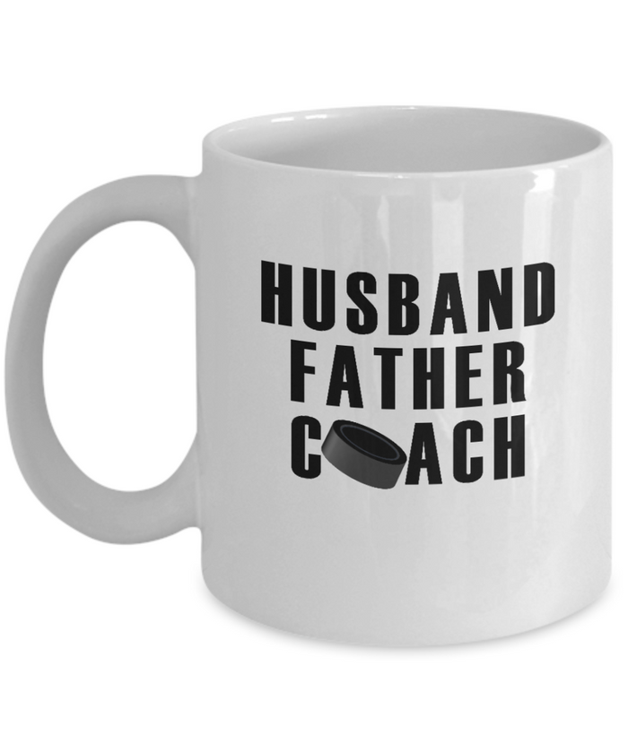 Husband Father Hockey Coach Mug 11oz/15oz Shipping Included