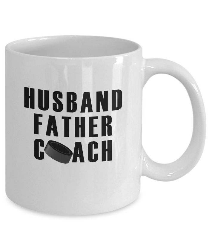 Husband Father Hockey Coach Mug 11oz/15oz Shipping Included