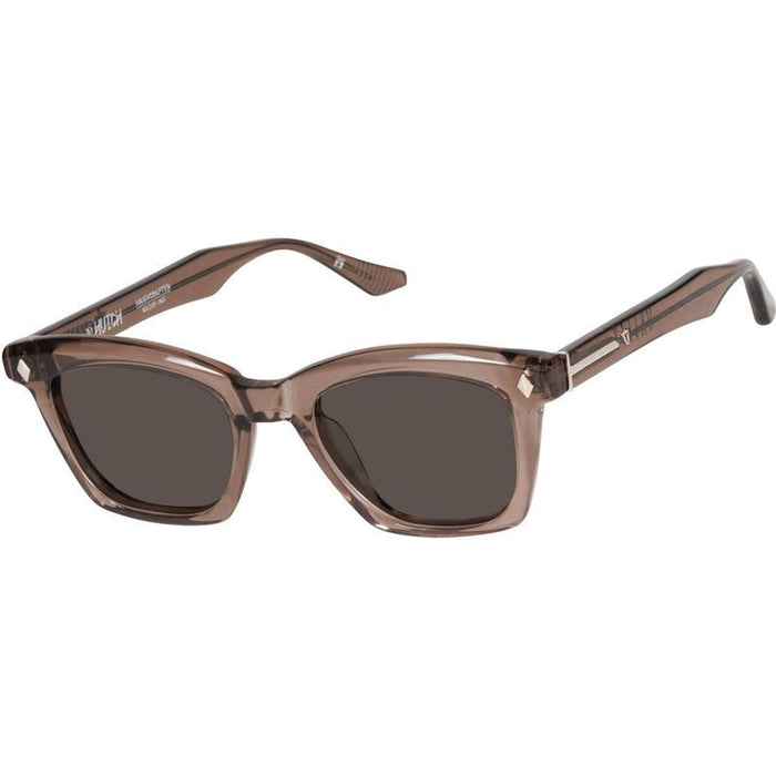 Hutch, Transparent Mocha with Gold Metal Trim/Brown Lenses
