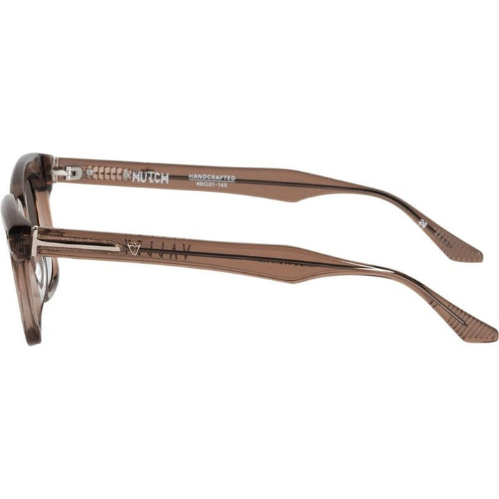 Hutch, Transparent Mocha with Gold Metal Trim/Brown Lenses