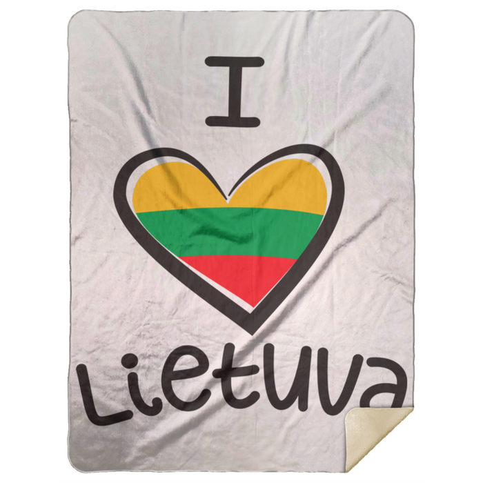 I Love Lietuva - Premium Mink Sherpa Blanket 60x80