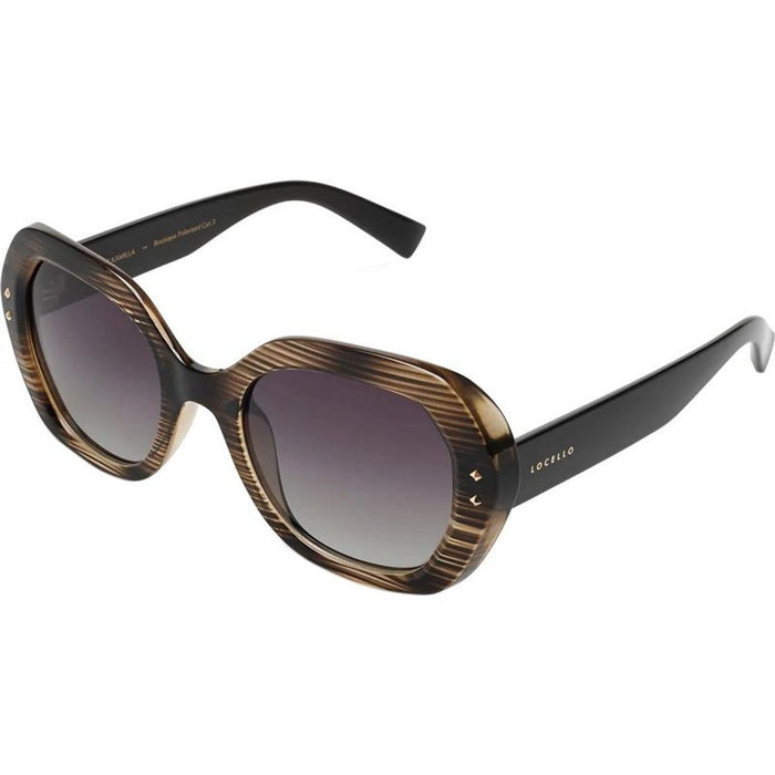 Kamilla, Grey Geo Stripe/Smoke Polarised Lenses