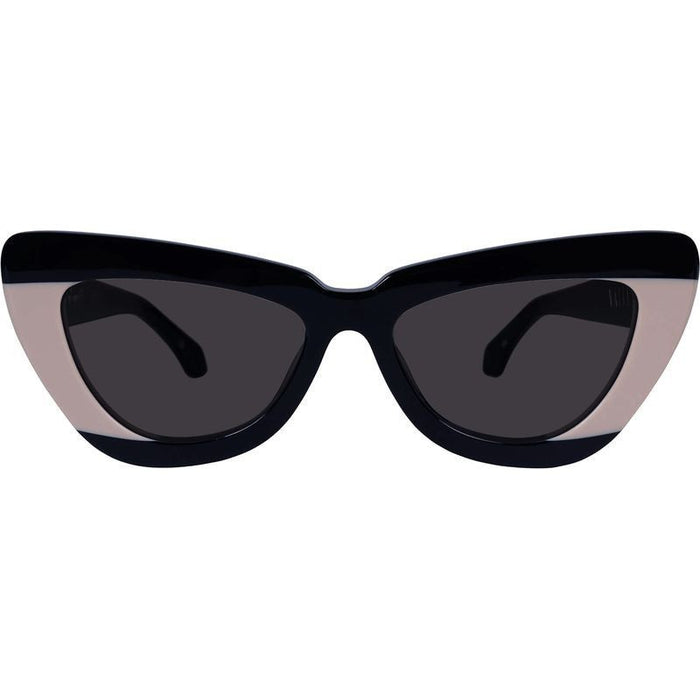 Lafayette, Gloss Black Light Tan Splice with Rose Gold Metal/Black Lenses