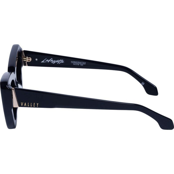 Lafayette, Gloss Black with Gold Metal/Black Lenses