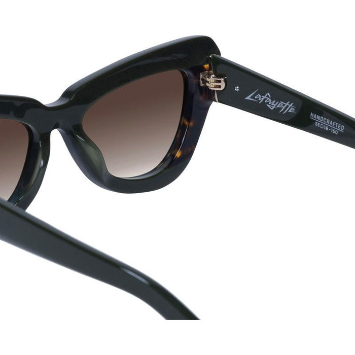 Lafayette, Army Green Clear Tort Splice with Gold Metal/Brown Gradient Lenses