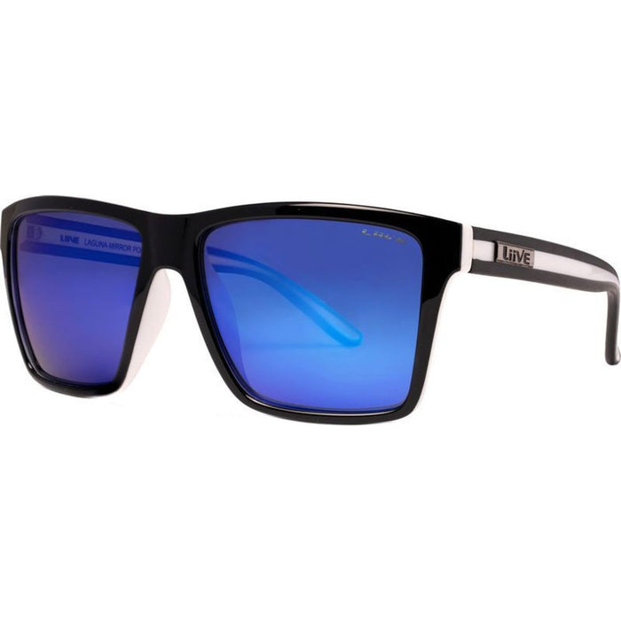 Laguna, Matte Black White/Blue Mirror Polarised Lenses