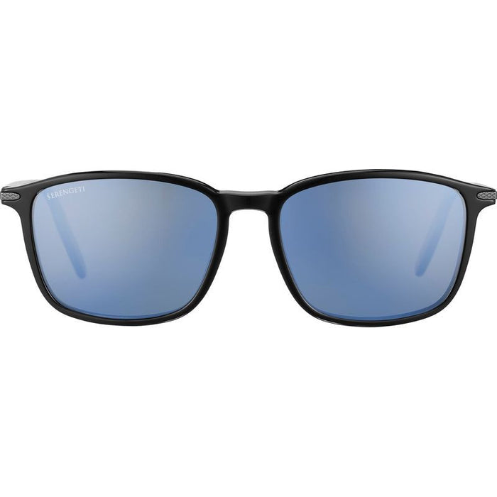 Lenwood, Shiny Black/555nm Blue Photochromic Polarised Glass Lenses