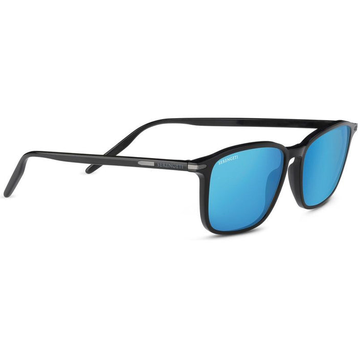 Lenwood, Shiny Black/555nm Blue Photochromic Polarised Glass Lenses