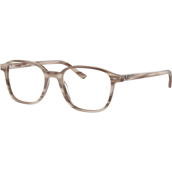 Leonard RX5393, Striped Beige/Clear Lenses 49 Eye Size
