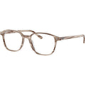 Leonard RX5393, Striped Beige/Clear Lenses 49 Eye Size