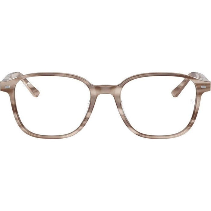 Leonard RX5393, Striped Beige/Clear Lenses 49 Eye Size