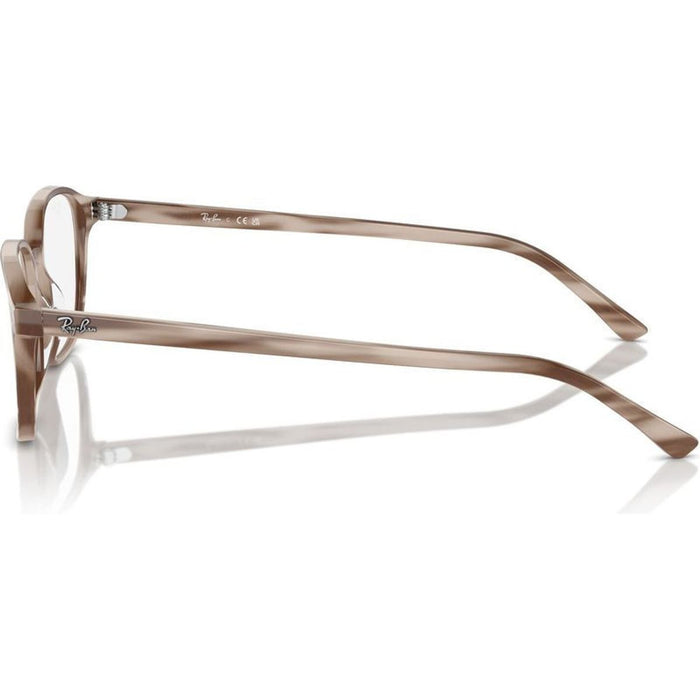 Leonard RX5393, Striped Beige/Clear Lenses 49 Eye Size