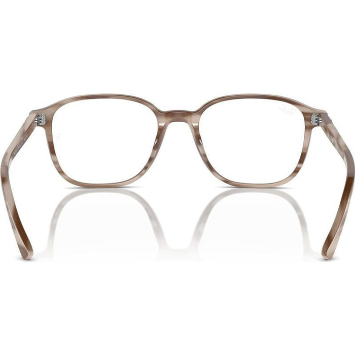 Leonard RX5393, Striped Beige/Clear Lenses 49 Eye Size