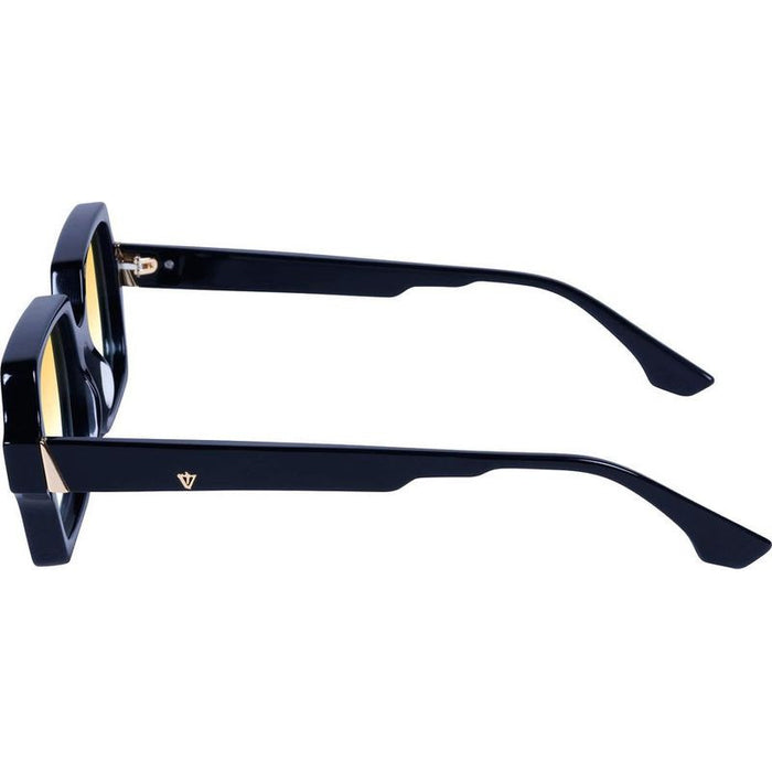 Liberty, Gloss Black with Gold Metal/Orange Gradient Lenses
