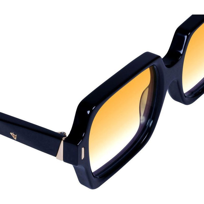 Liberty, Gloss Black with Gold Metal/Orange Gradient Lenses