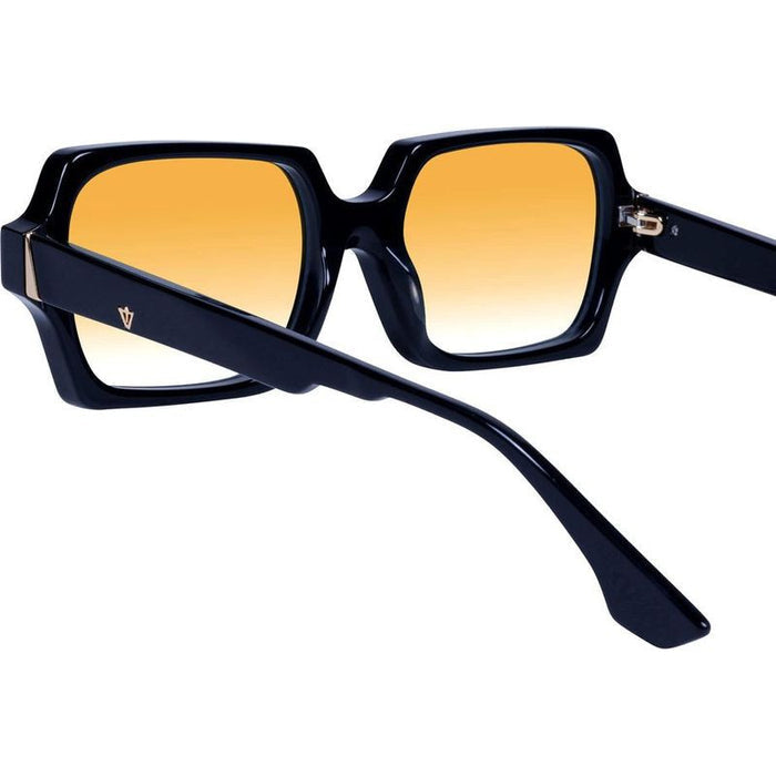 Liberty, Gloss Black with Gold Metal/Orange Gradient Lenses
