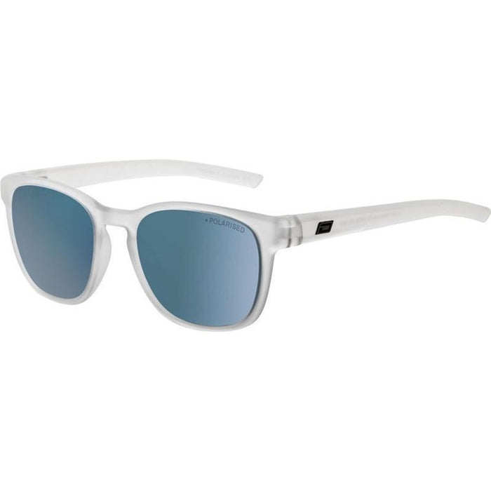 Lit, Satin Xtal Clear/Blue Flash Mirror Polarised Lenses