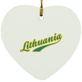 Lithuania - MDF Heart Ornament - Lithuania Strong