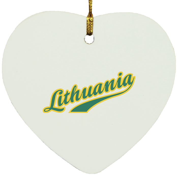 Lithuania - MDF Heart Ornament - Lithuania Strong