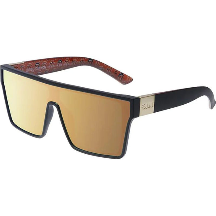 Loose Cannon, Matte Black/Gold Flash Mirror Polarised Lenses