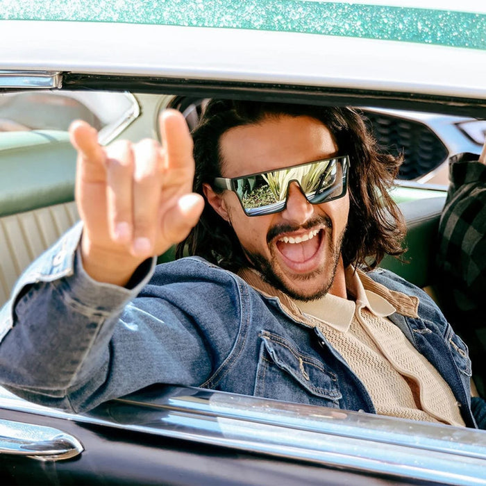 Loose Cannon, Matte Black/Gold Flash Mirror Polarised Lenses