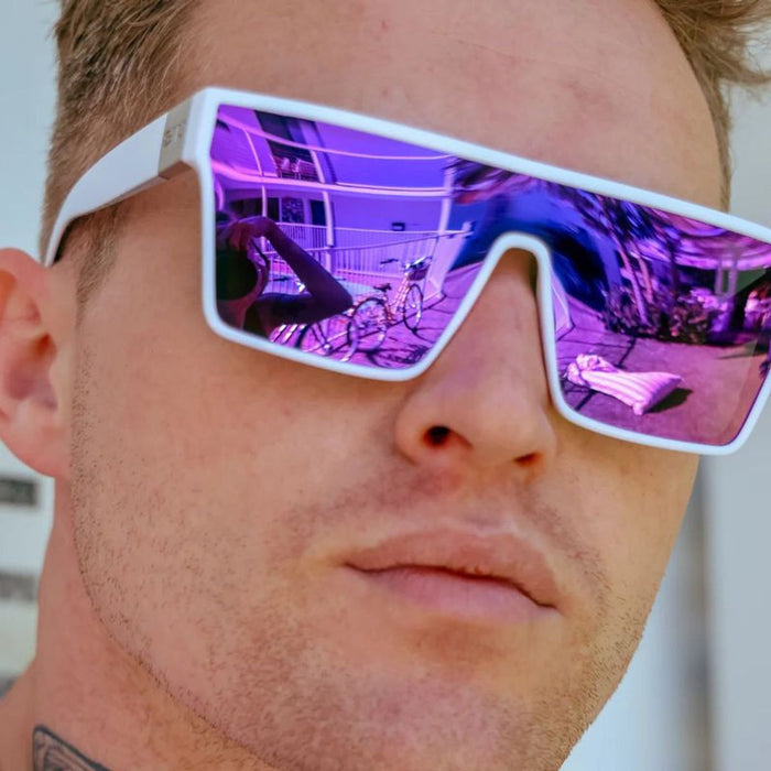 Loose Cannon, White/Purple Mirror Polarised Lenses