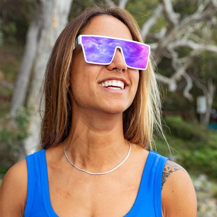 Loose Cannon, White/Purple Mirror Polarised Lenses
