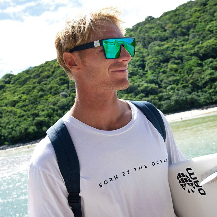 Loose Cannon, Matte Black/Green Flash Mirror Polarised Lenses