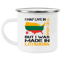 Made in Lithuania - 12 oz. Enamel Camping Mug - Lithuania Strong