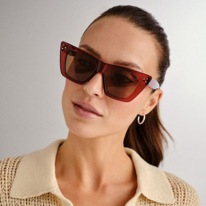 Magenta, Cherry/Brown Polarised Lenses