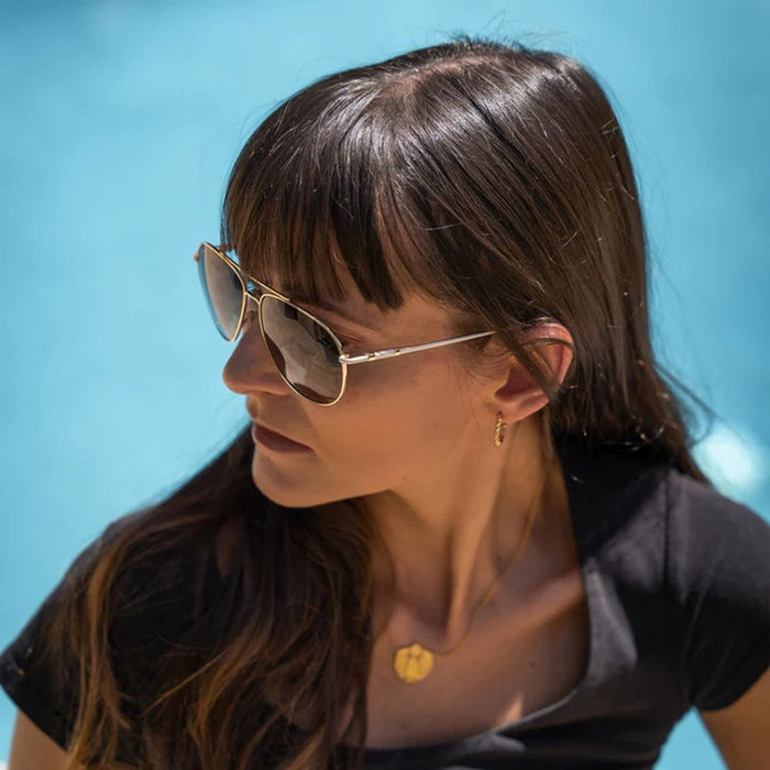 Mara, White and Gold/Brown Gradient Polarised Lenses