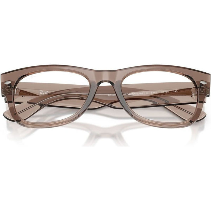 Mega Wayfarer II RX0832V, Transparent Taupe Beige/Clear Lenses