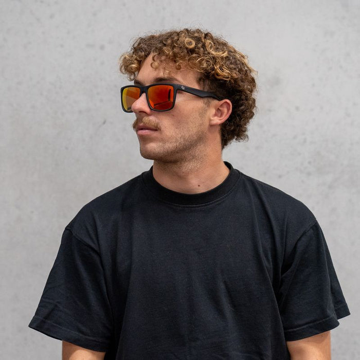 Meridien, Matte Black/Red Ionised Polarised Lenses