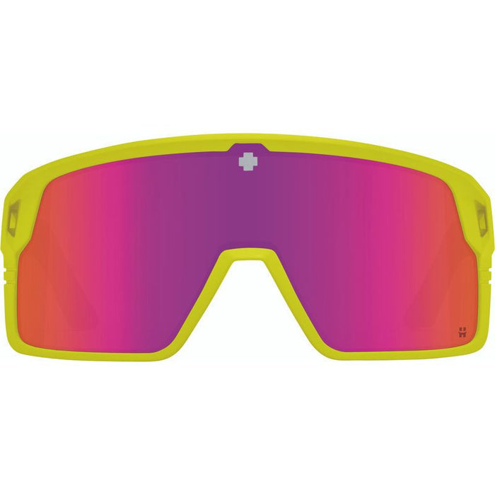 Monolith, Matte Neon Yellow/Happy Grey Green with Pink Spectra Mirror Lenses