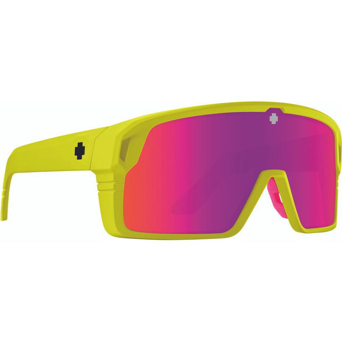 Monolith, Matte Neon Yellow/Happy Grey Green with Pink Spectra Mirror Lenses