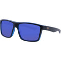 Moonraker, Matte Black and Crystal Blue/Blue Mirror Polarised Lenses