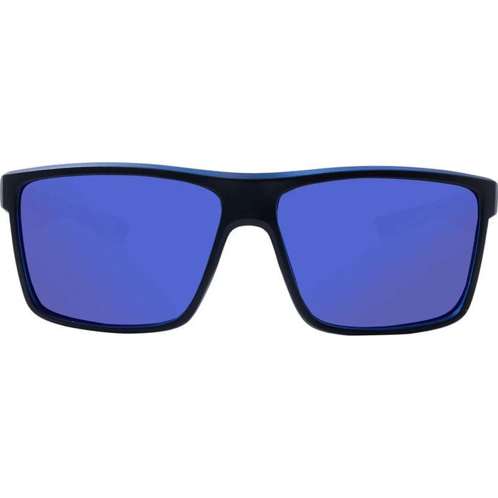Moonraker, Matte Black and Crystal Blue/Blue Mirror Polarised Lenses