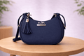 Navy Blue Coach Hobo Bag – Leather with Tassel Accent - Nishat Creative Store