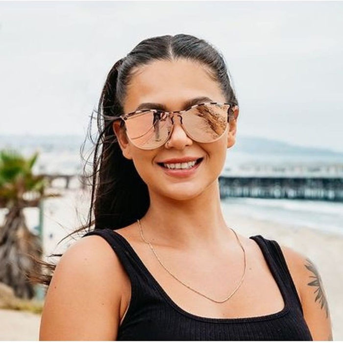 North Park X2, Tiger Lisa Matte Tortoise and Pink/Champagne Mirror Polarised Lenses