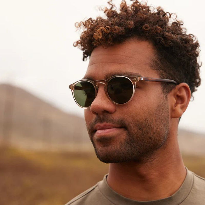 Omar, Eco Crystal Pebble and Havana Zinnia/L.I.T Grey Glass Polarised Lenses