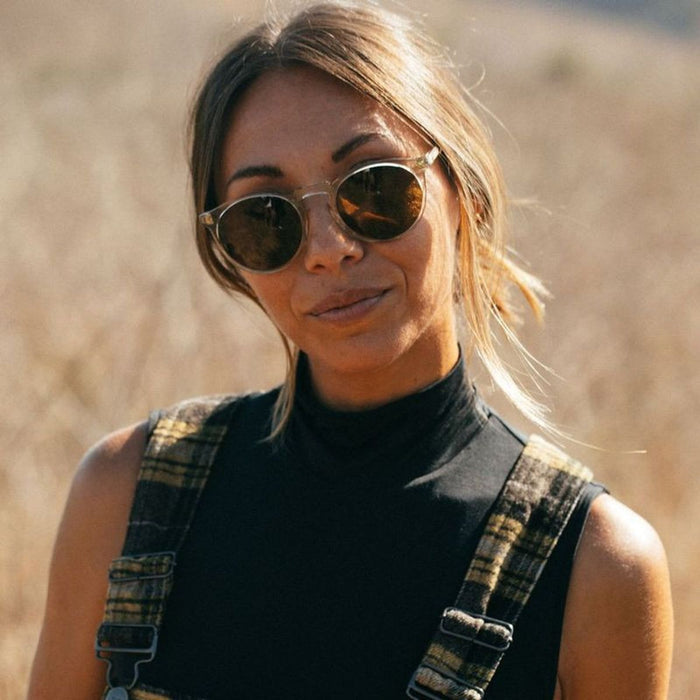 Omar, Eco Crystal Sand/Brown Glass Lenses