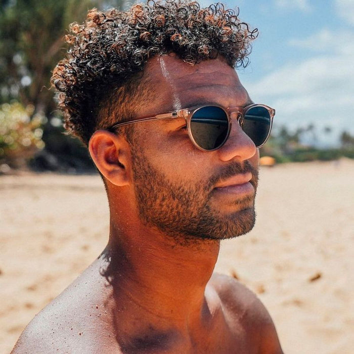 Omar, Eco Crystal Sand/Brown Glass Lenses