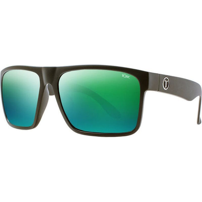 Outback, Matte Black/Green Mirror Polarised Glass Lenses