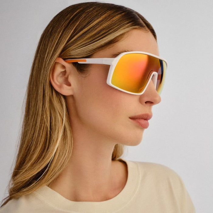 Outfield Shield, White/Red Mirror Polarised Lenses